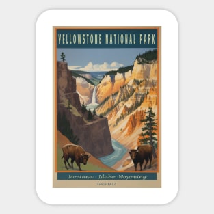 Yellowstone National Park Vintage Poster Sticker